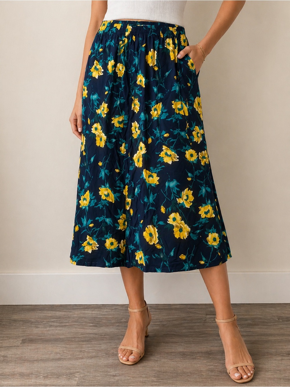 Vintage 90s Sag‎ harbor long Floral skirt